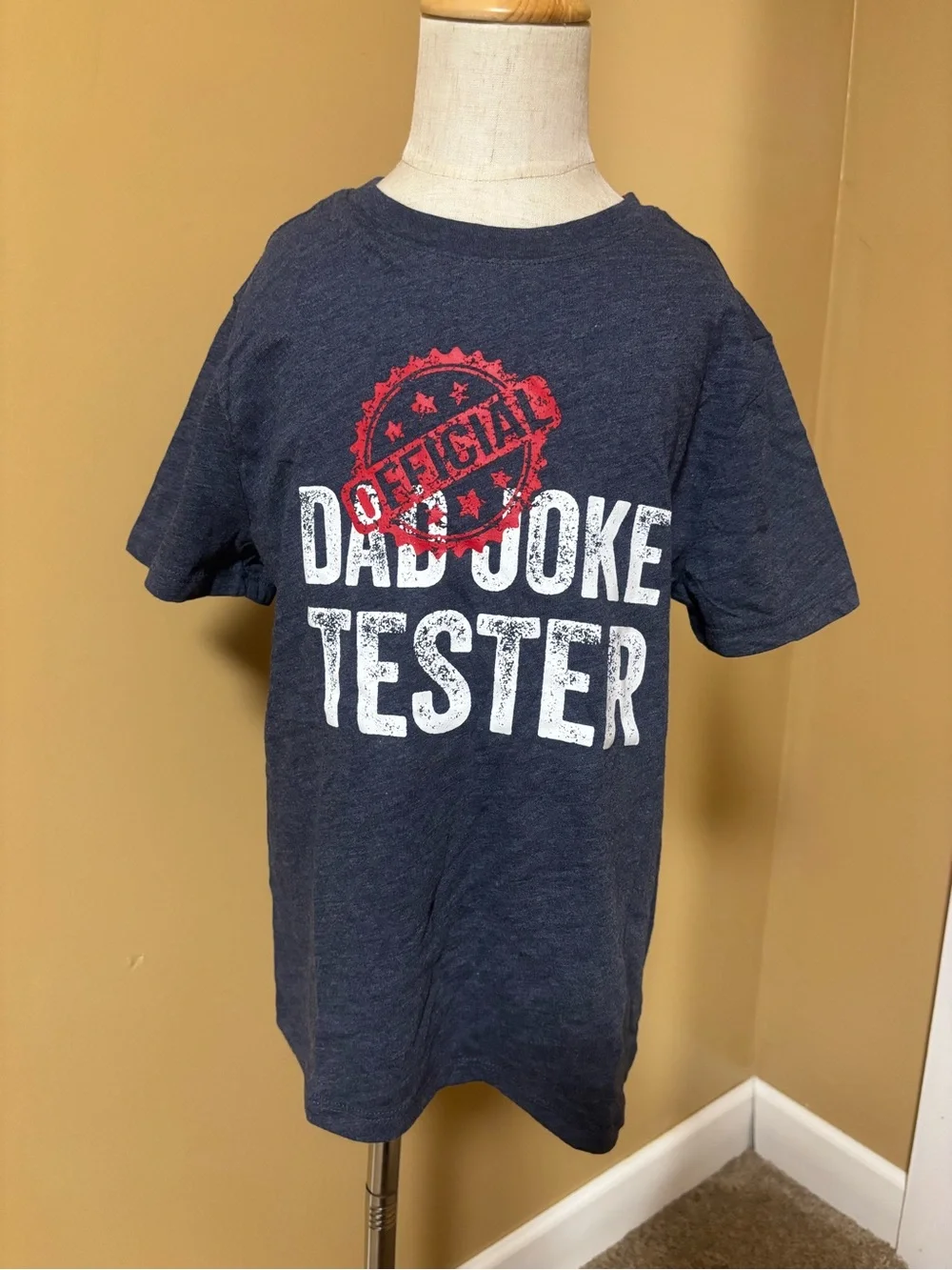 Cat & Jack Boys’ Short Sleeve ‘Official Dad Joke Tester’ Graphic Shirt - Navy
